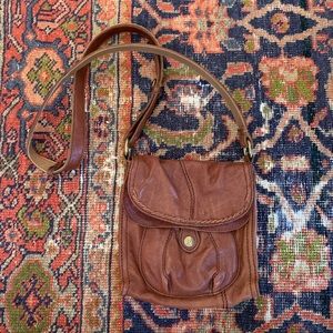 Lucky Brand Italian Leather Purse in Saddle Brown